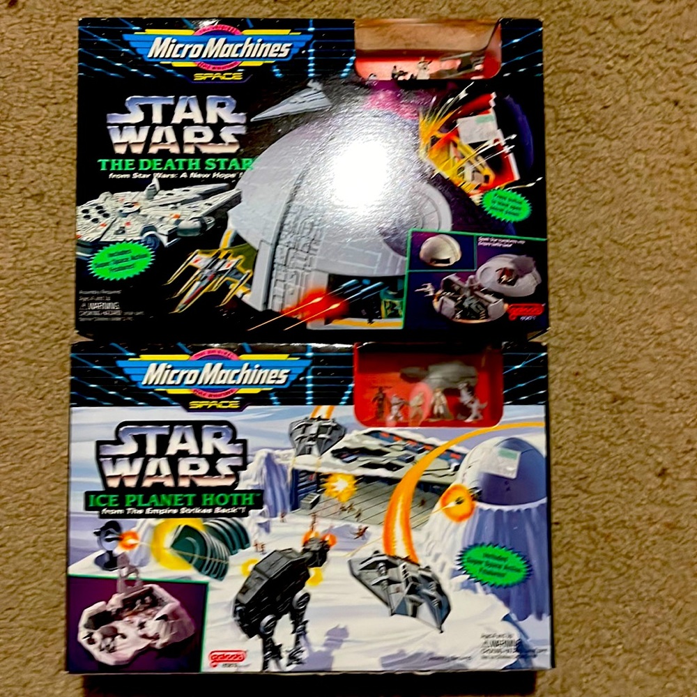 Star Wars Micro Machines Death Star and Ice Planet Hoth
